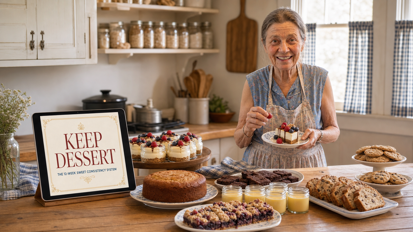 Mabel June at a dessert selection table with the Keep Dessert system